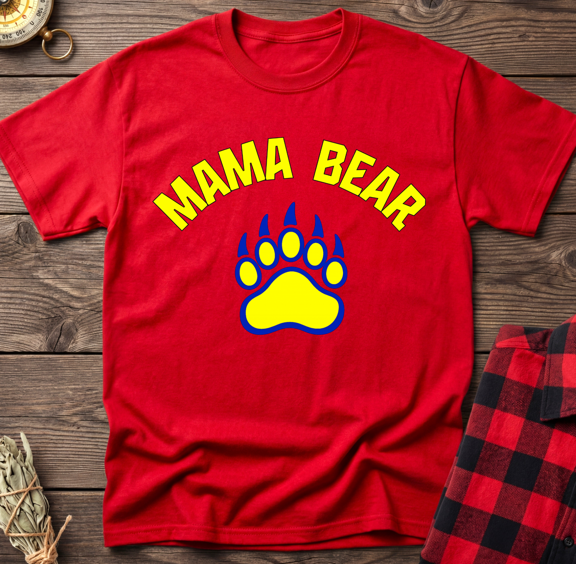 Mama Bear Paw Print T-Shirt