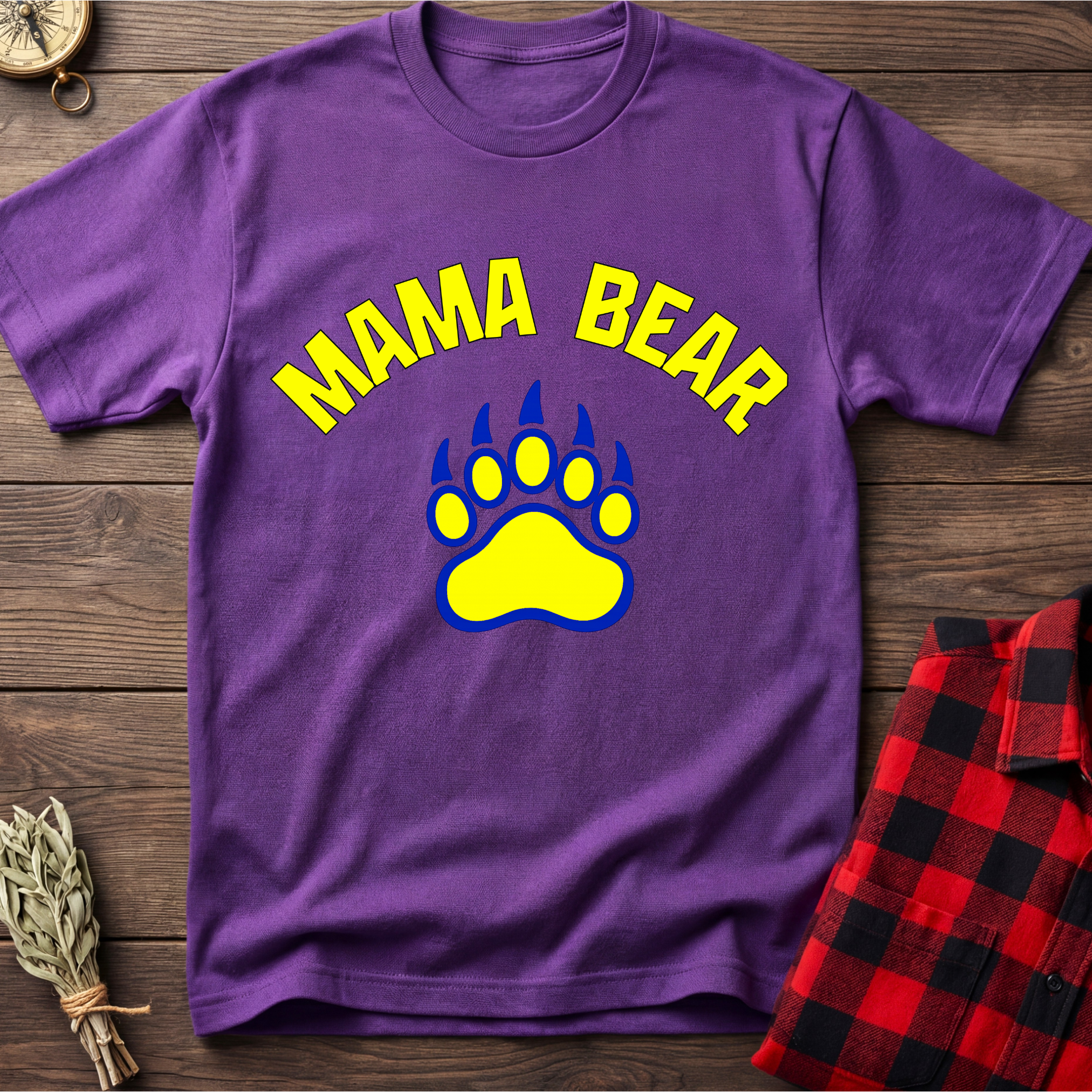 Mama Bear Paw Print T-Shirt