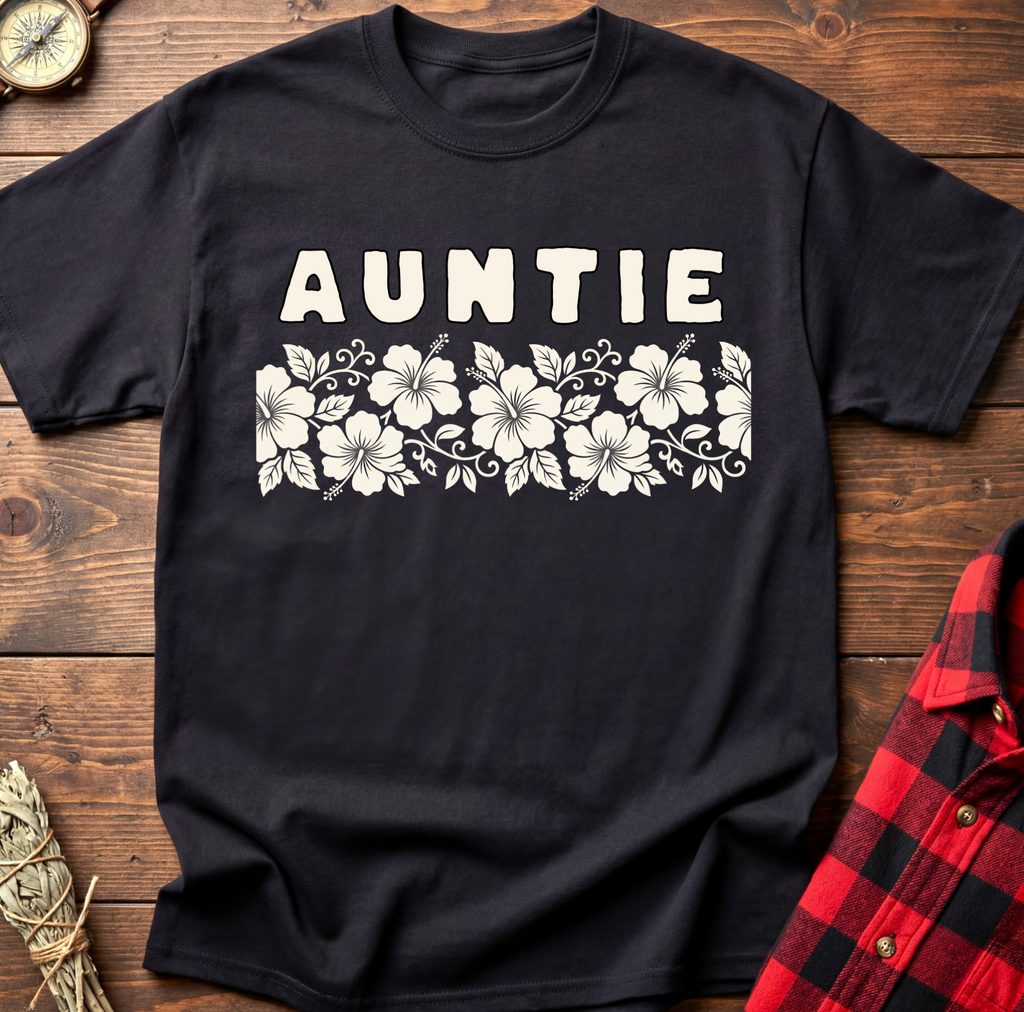 Auntie Hibiscus Floral T-Shirt