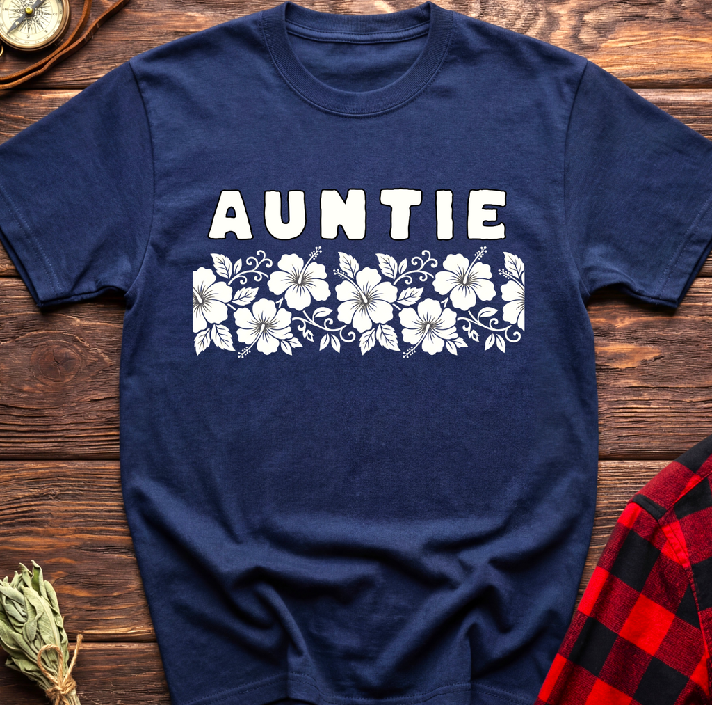 Auntie Hibiscus Floral T-Shirt