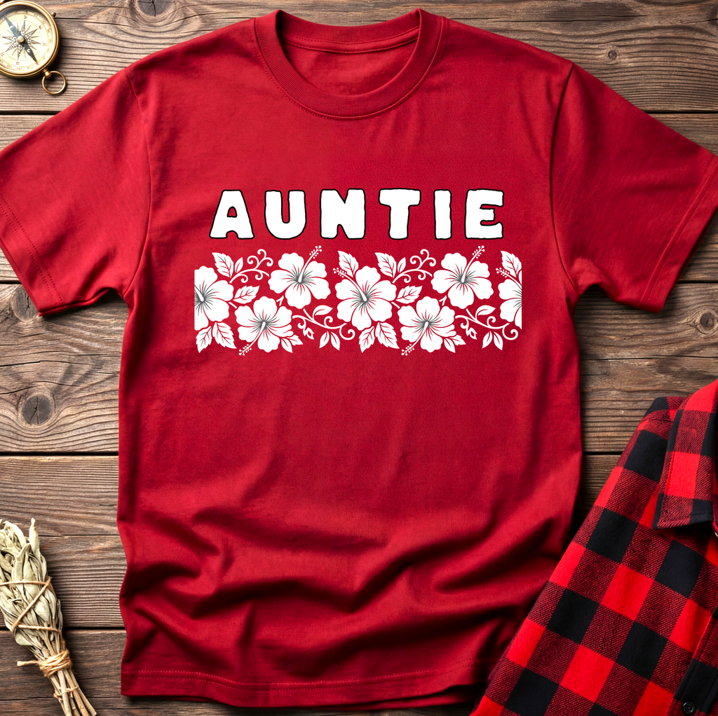 Auntie Hibiscus Floral T-Shirt