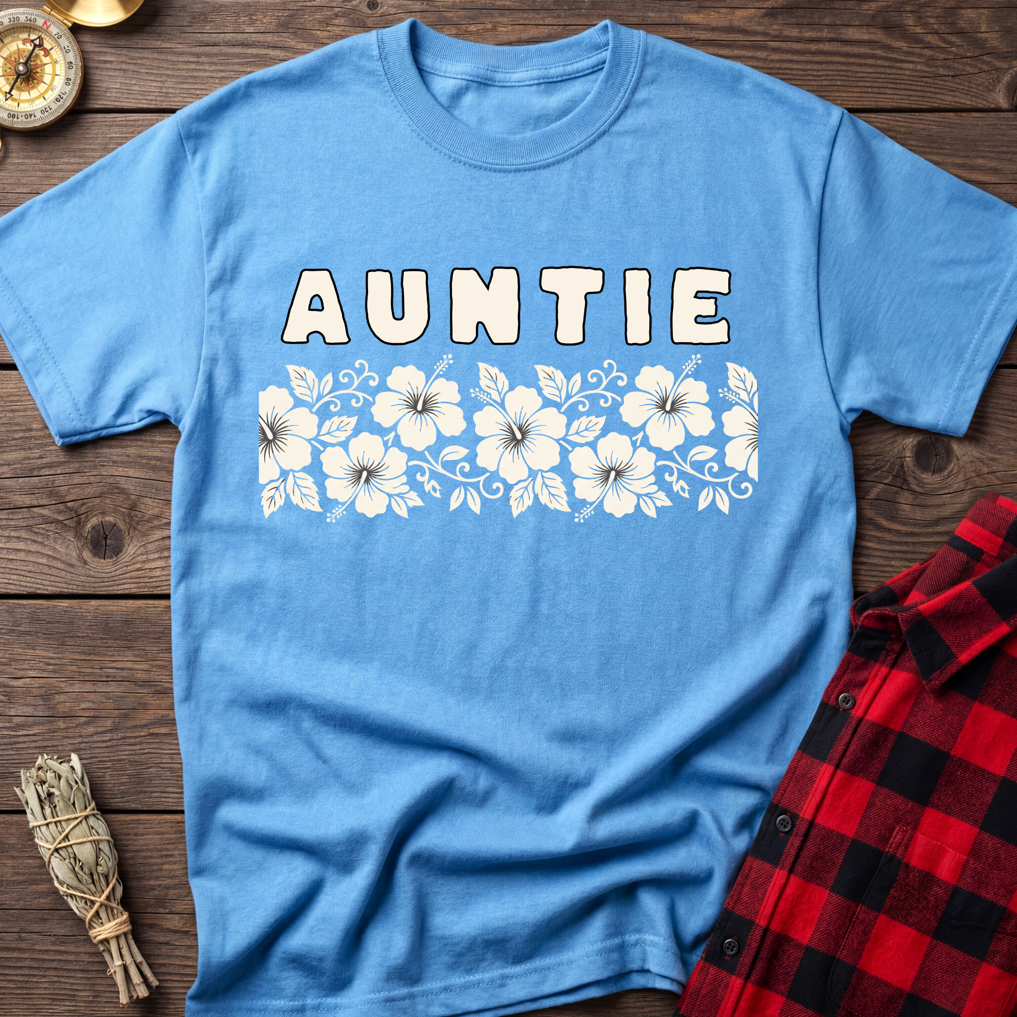 Auntie Hibiscus Floral T-Shirt