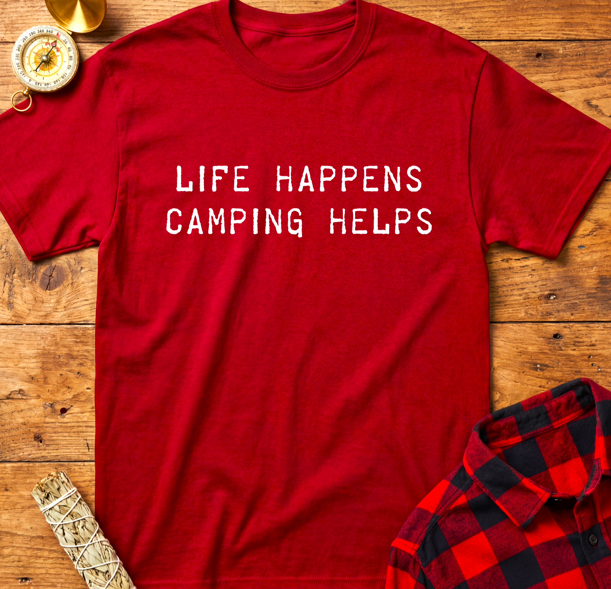 Life Happens Camping Helps Tee