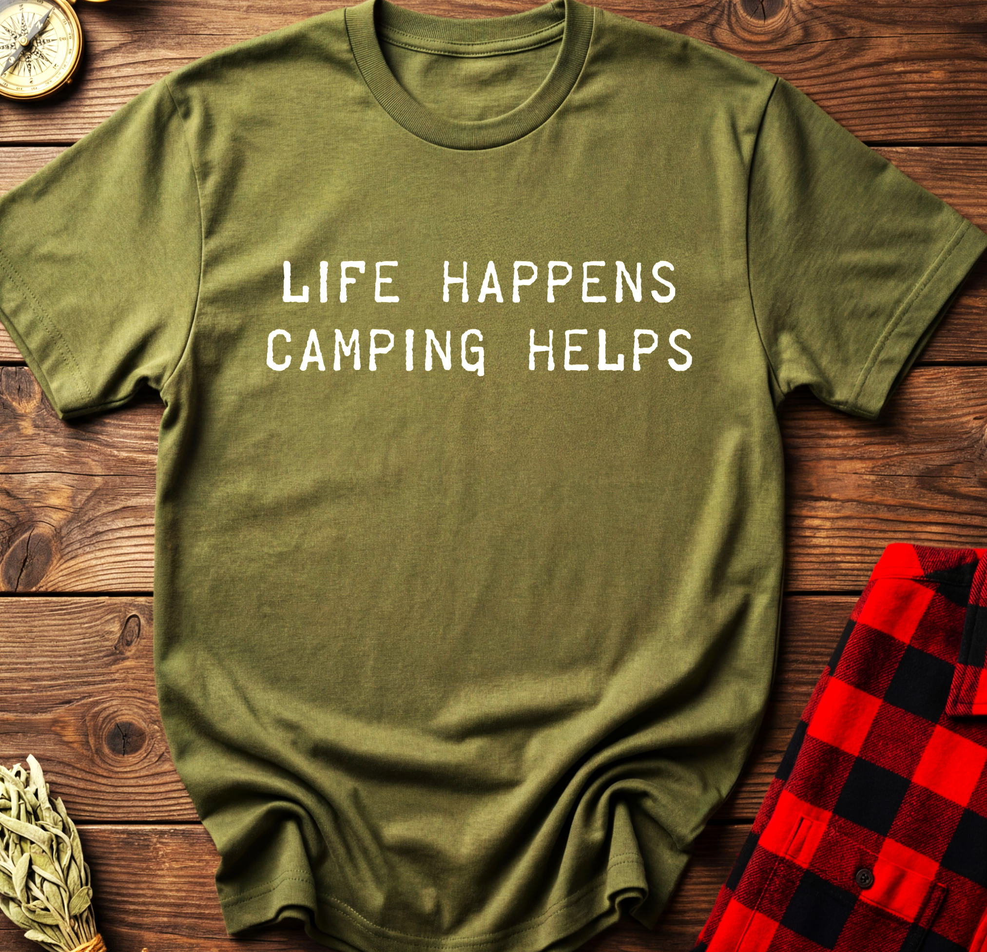 Life Happens Camping Helps Tee