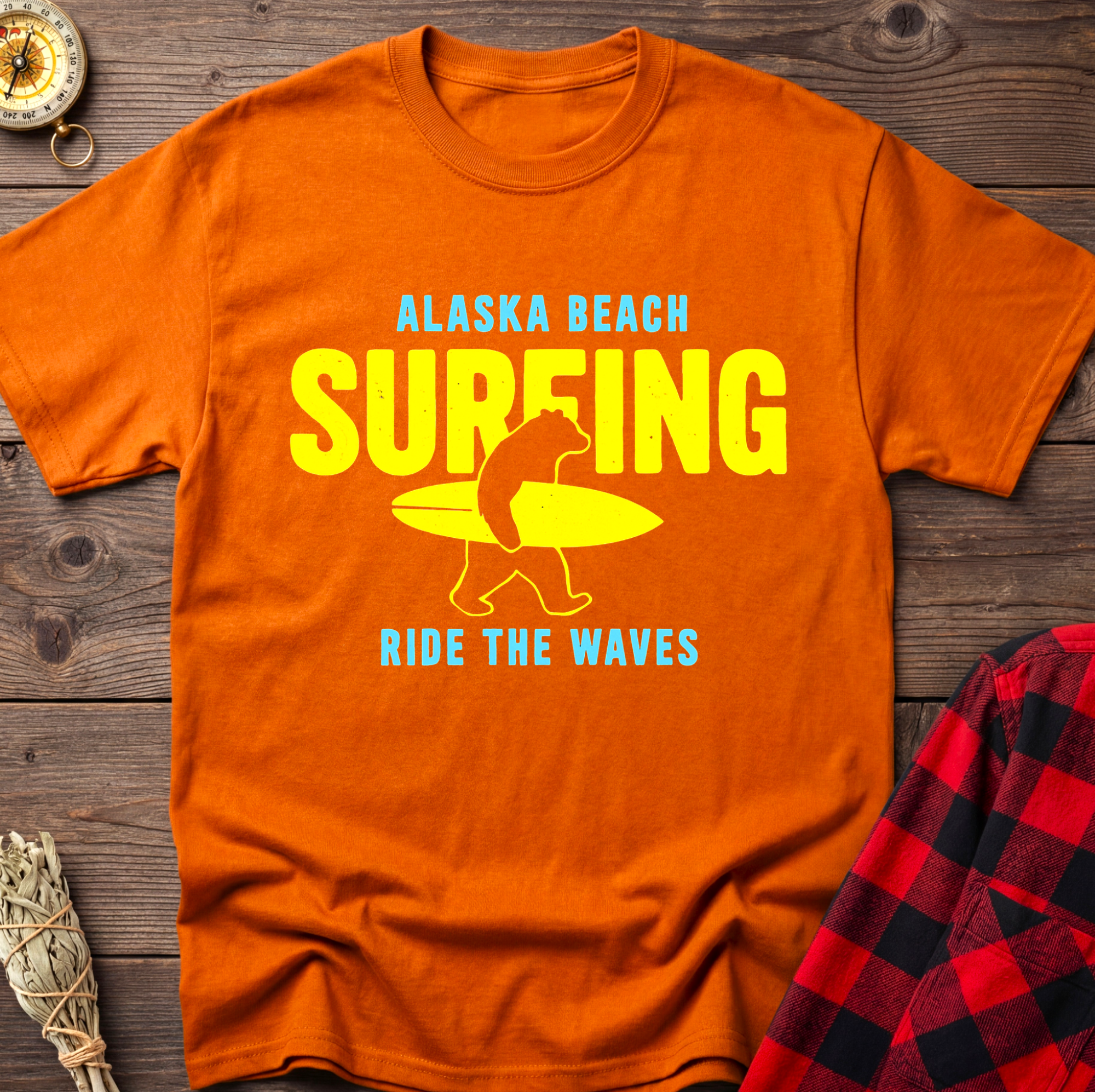 Alaska Beach Surfing T-Shirt