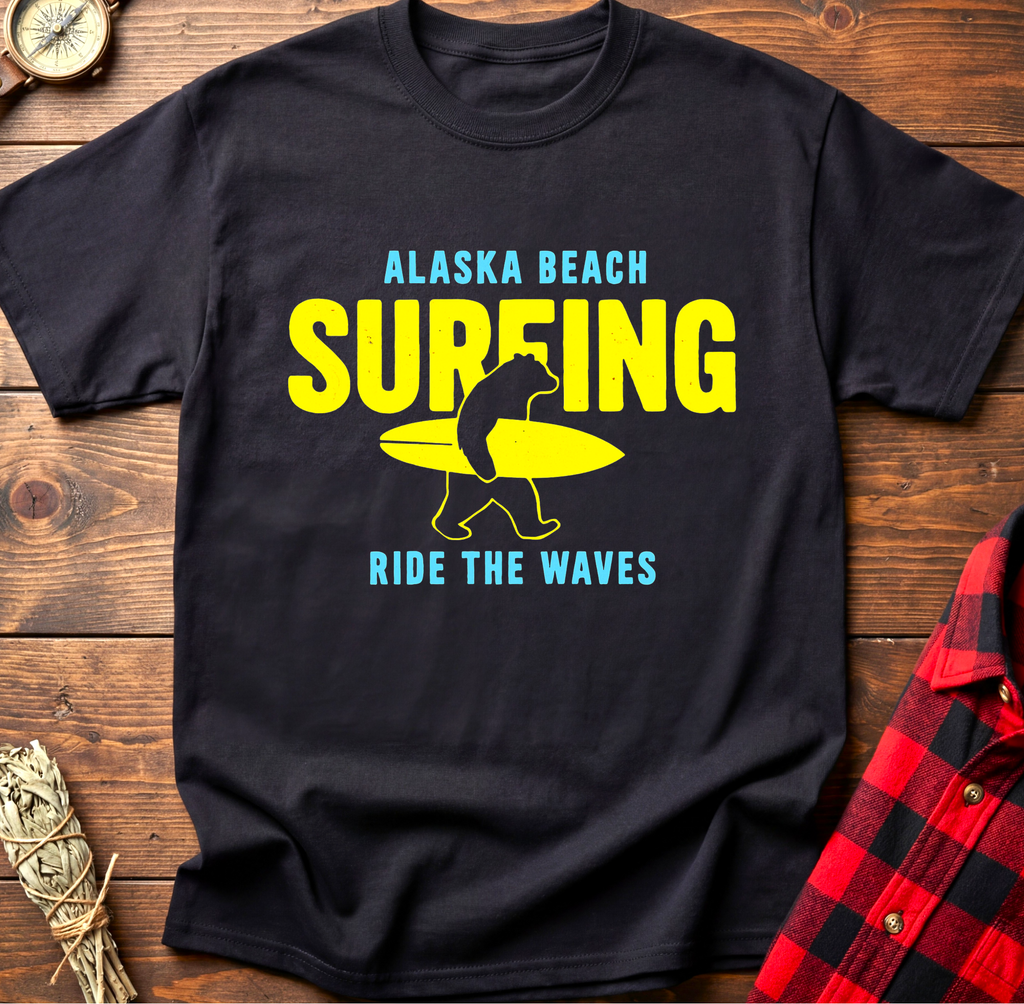Alaska Beach Surfing T-Shirt