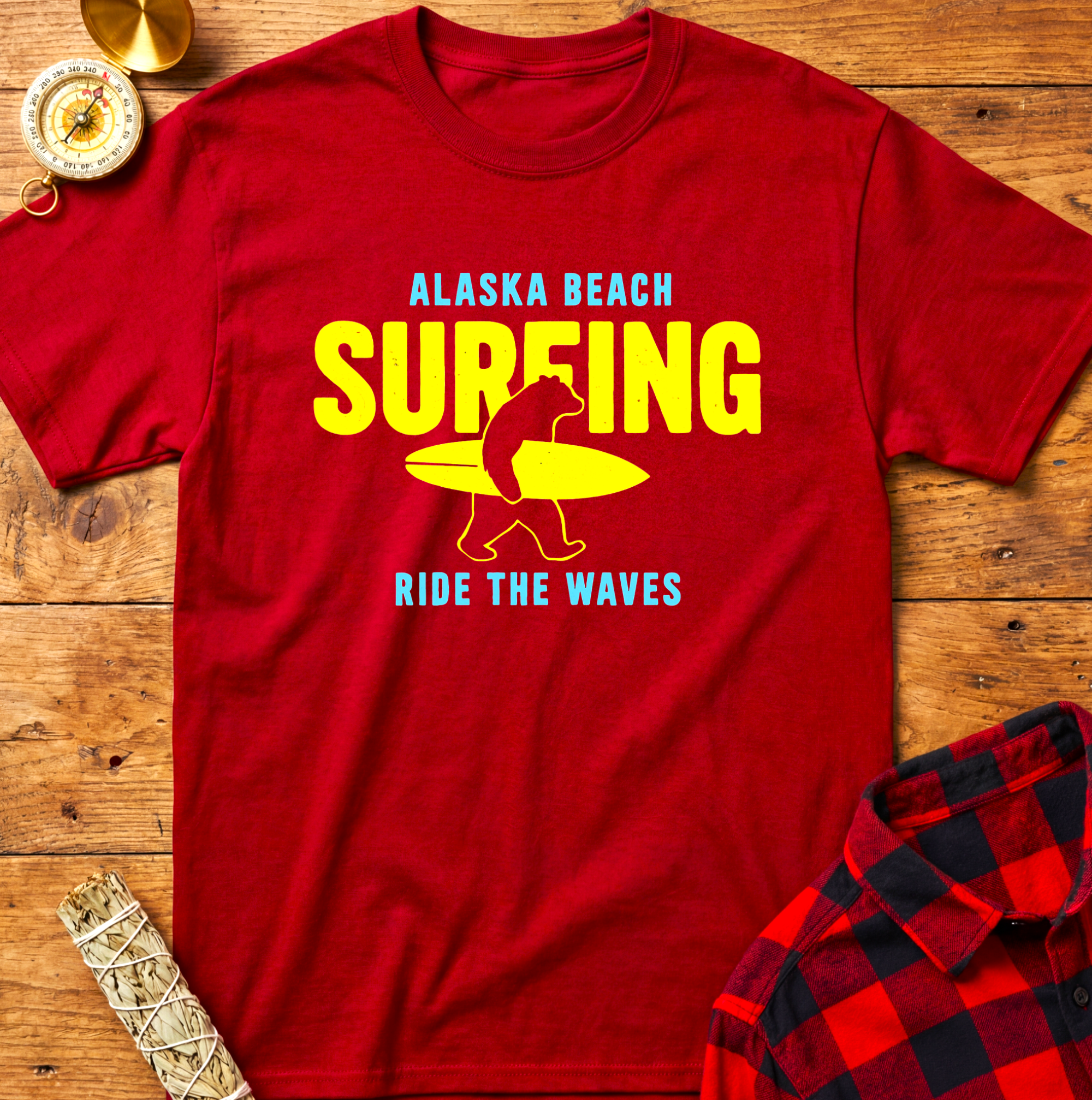 Alaska Beach Surfing T-Shirt