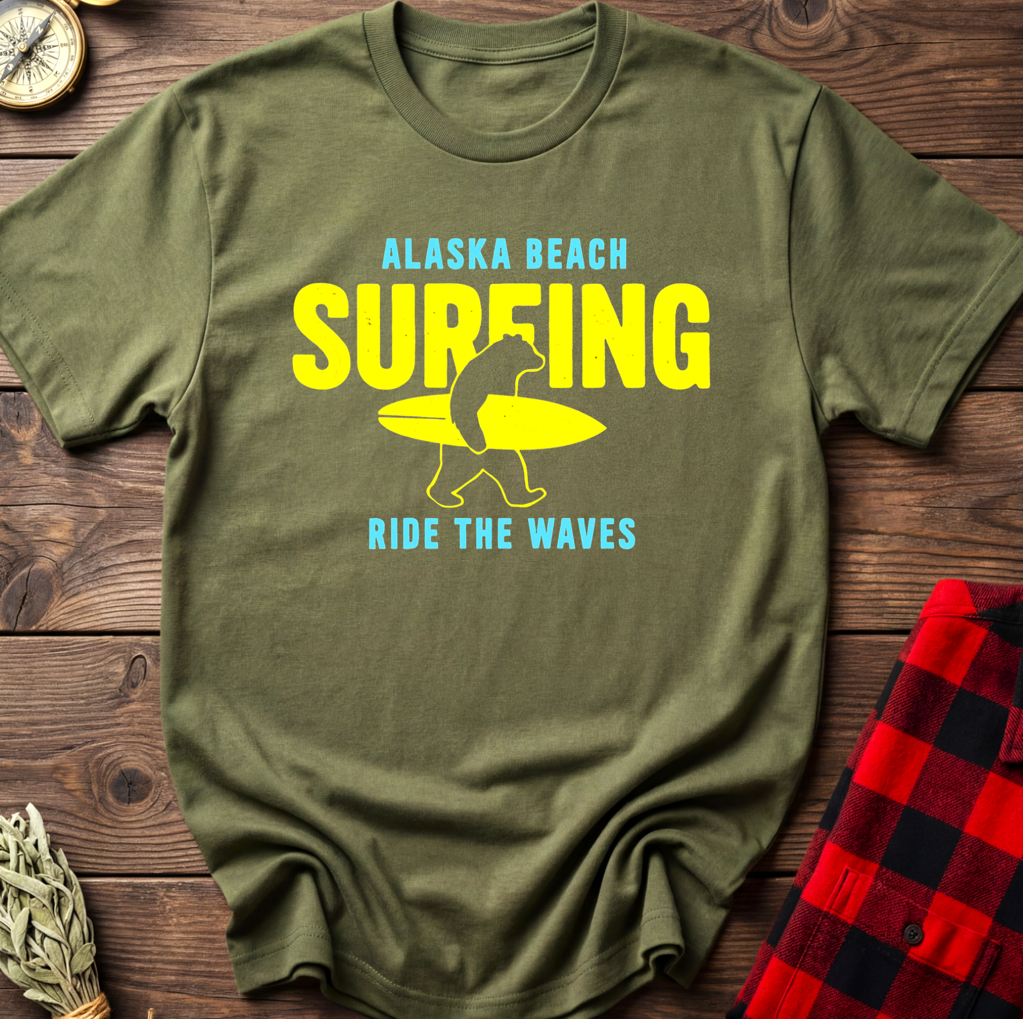 Alaska Beach Surfing T-Shirt