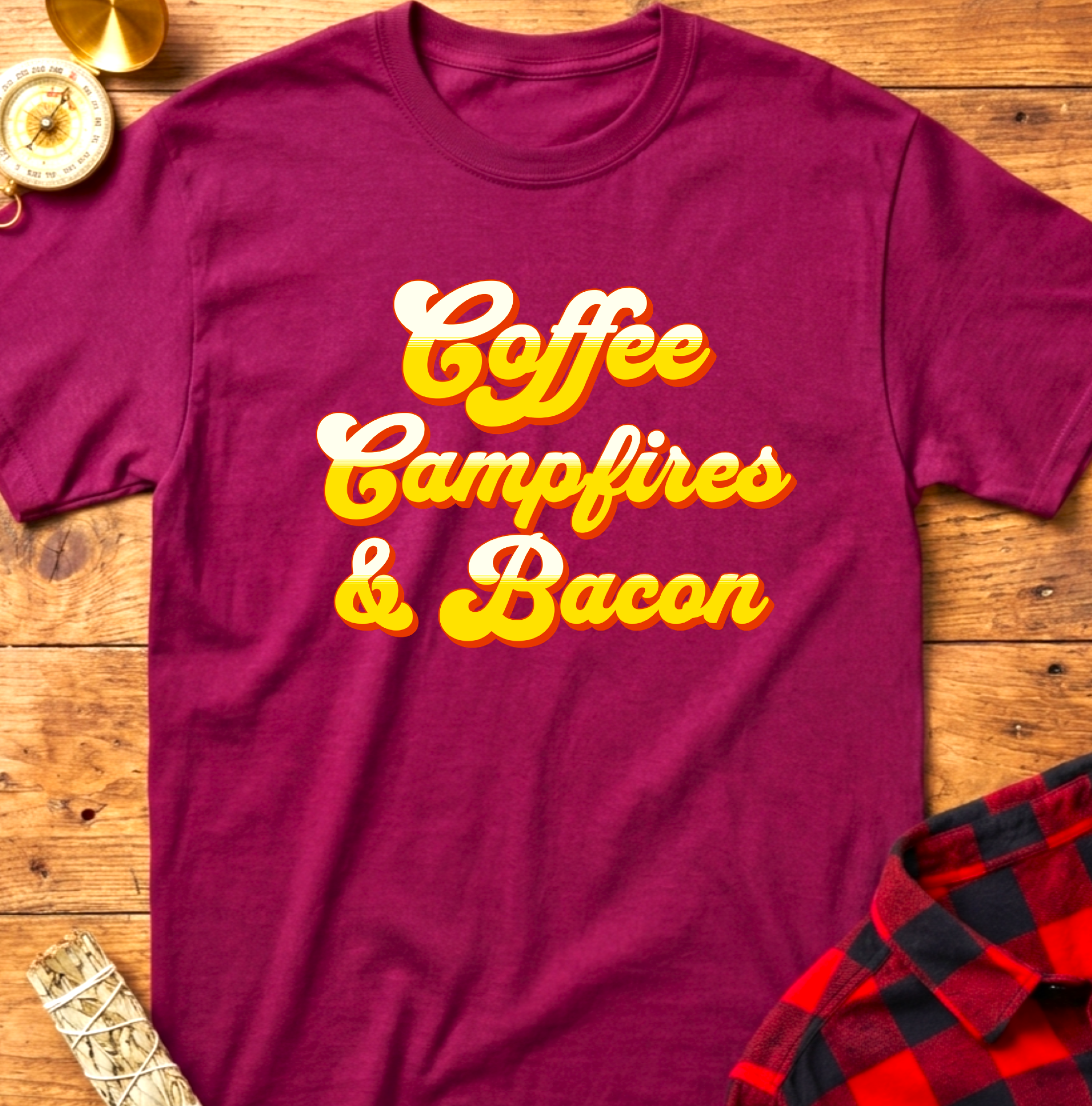 Coffee Campfires & Bacon Tee