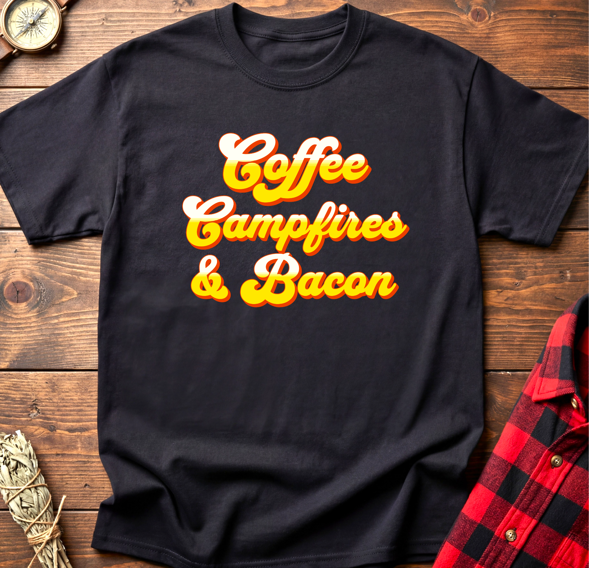Coffee Campfires & Bacon Tee