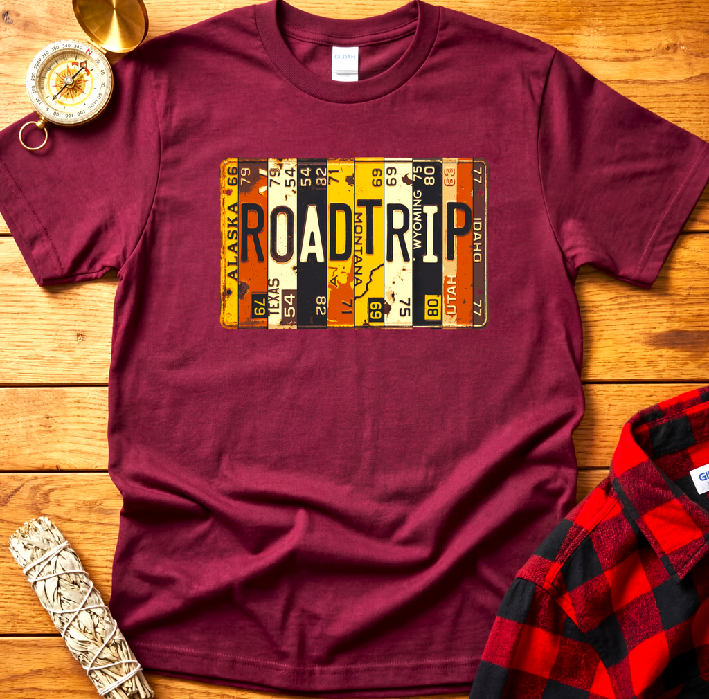 Road Trip License Plate Tee