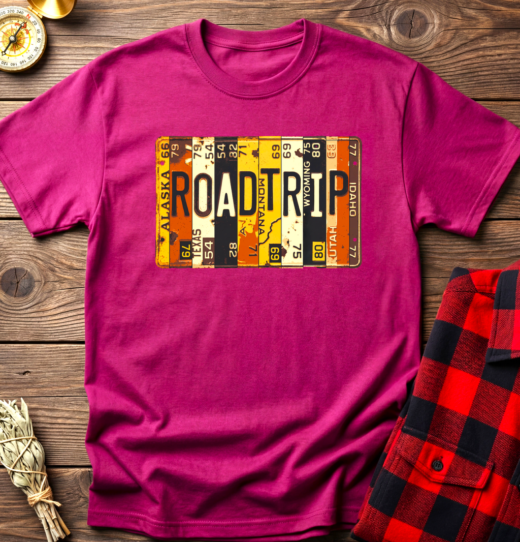 Road Trip License Plate Tee