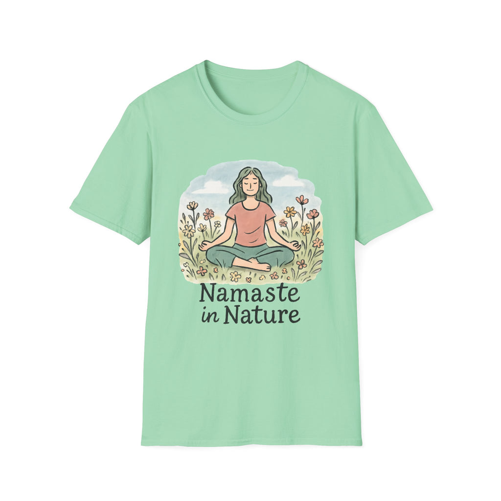Namaste in Nature T-Shirt – Peaceful Meditation Floral Tee