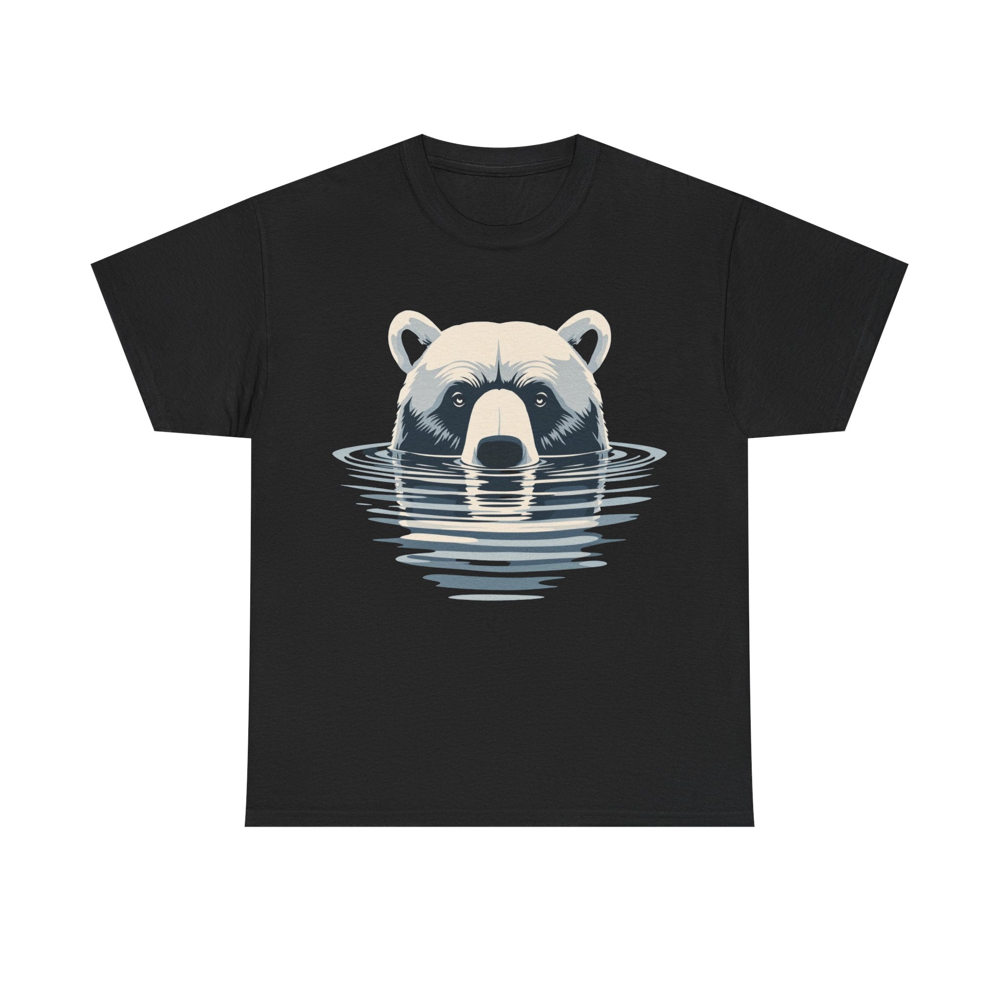 Bear in Water Graphic Tee – Gildan 5000 Heavy Cotton Shirt