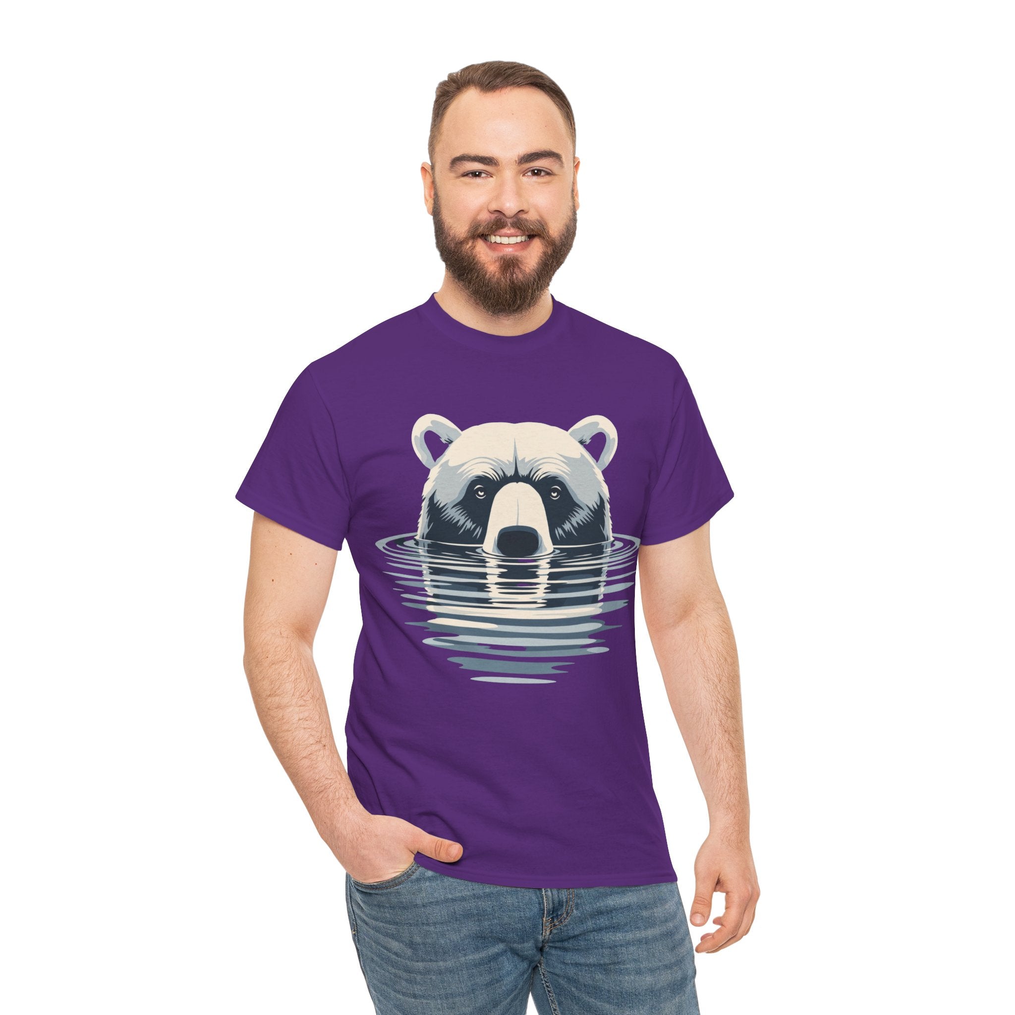 Bear in Water Graphic Tee – Gildan 5000 Heavy Cotton Shirt
