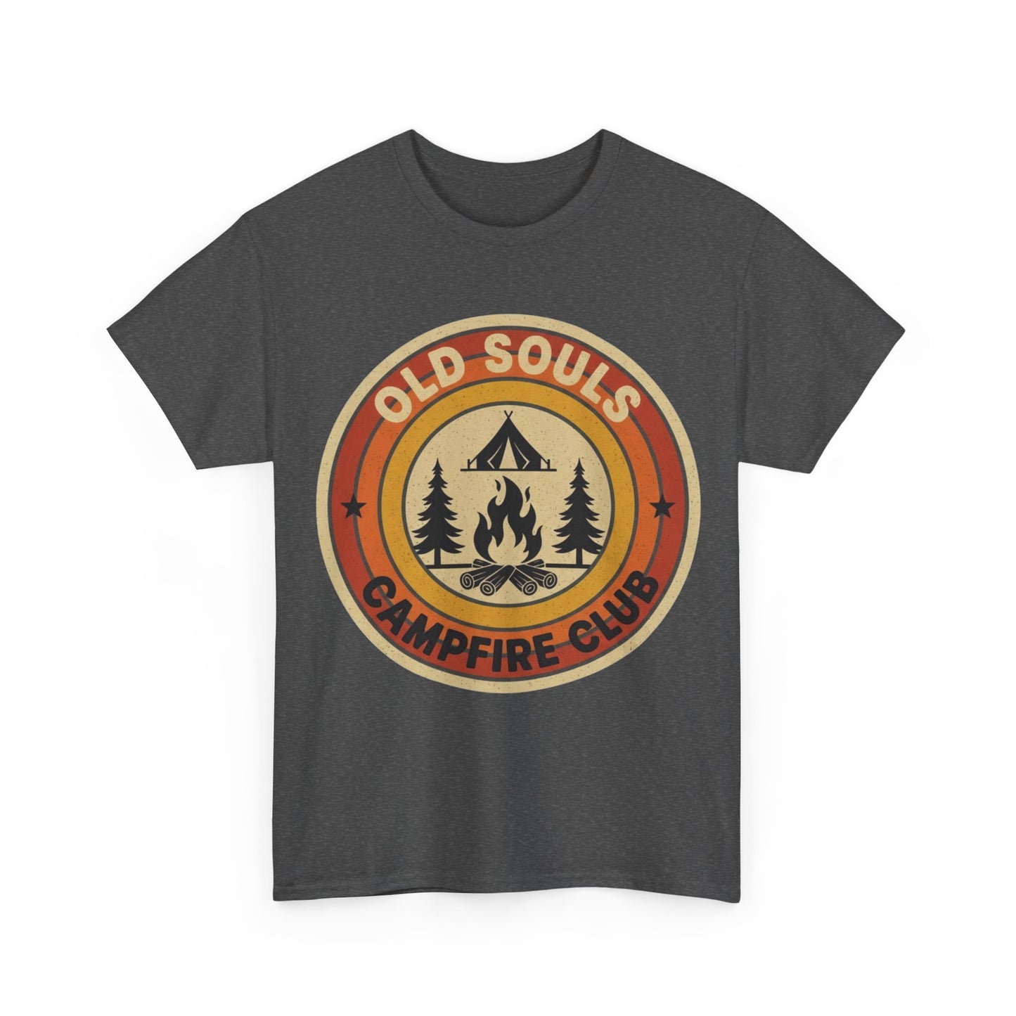 Old Souls Campfire Club Retro T-Shirt | Vintage Sunset Camping Tee