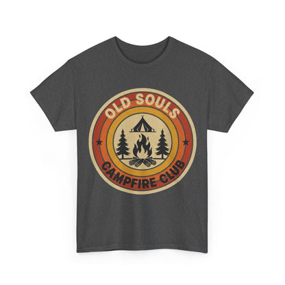 Old Souls Campfire Club Retro T-Shirt | Vintage Sunset Camping Tee