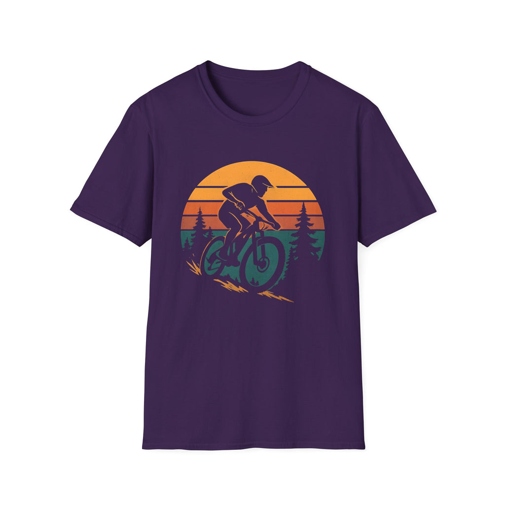 Sunset Trail MTB T-Shirt – Mountain Biker Silhouette Design