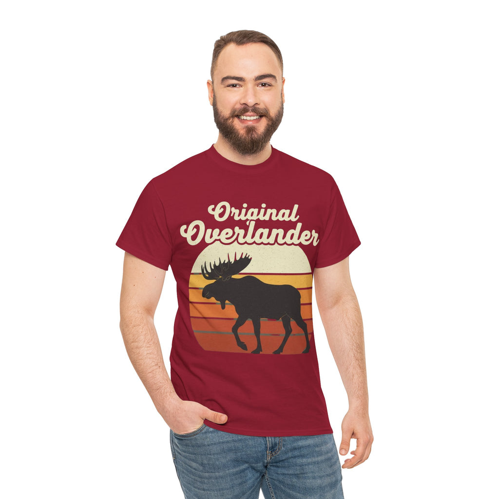 Original Overlander Moose T-Shirt | Retro 1970s Sunset Wilderness Tee