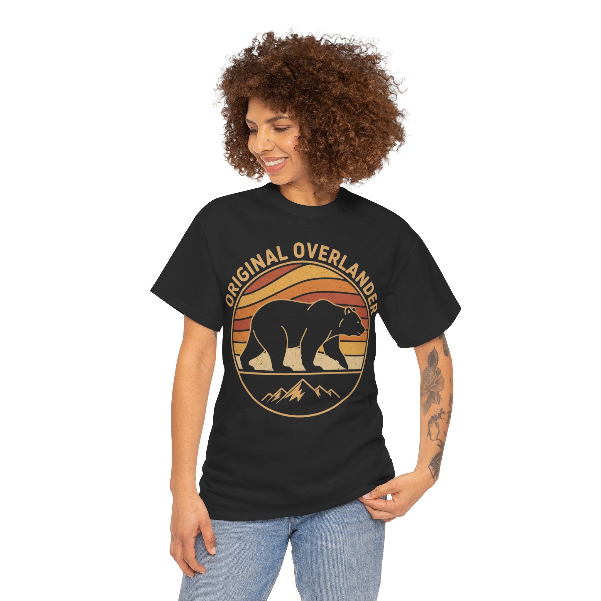 Original Overlander Retro Bear T-Shirt | 1970s Vintage Sunset Adventure Tee