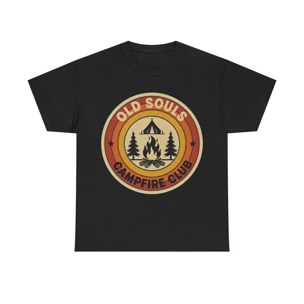 Old Souls Campfire Club Retro T-Shirt | Vintage Sunset Camping Tee
