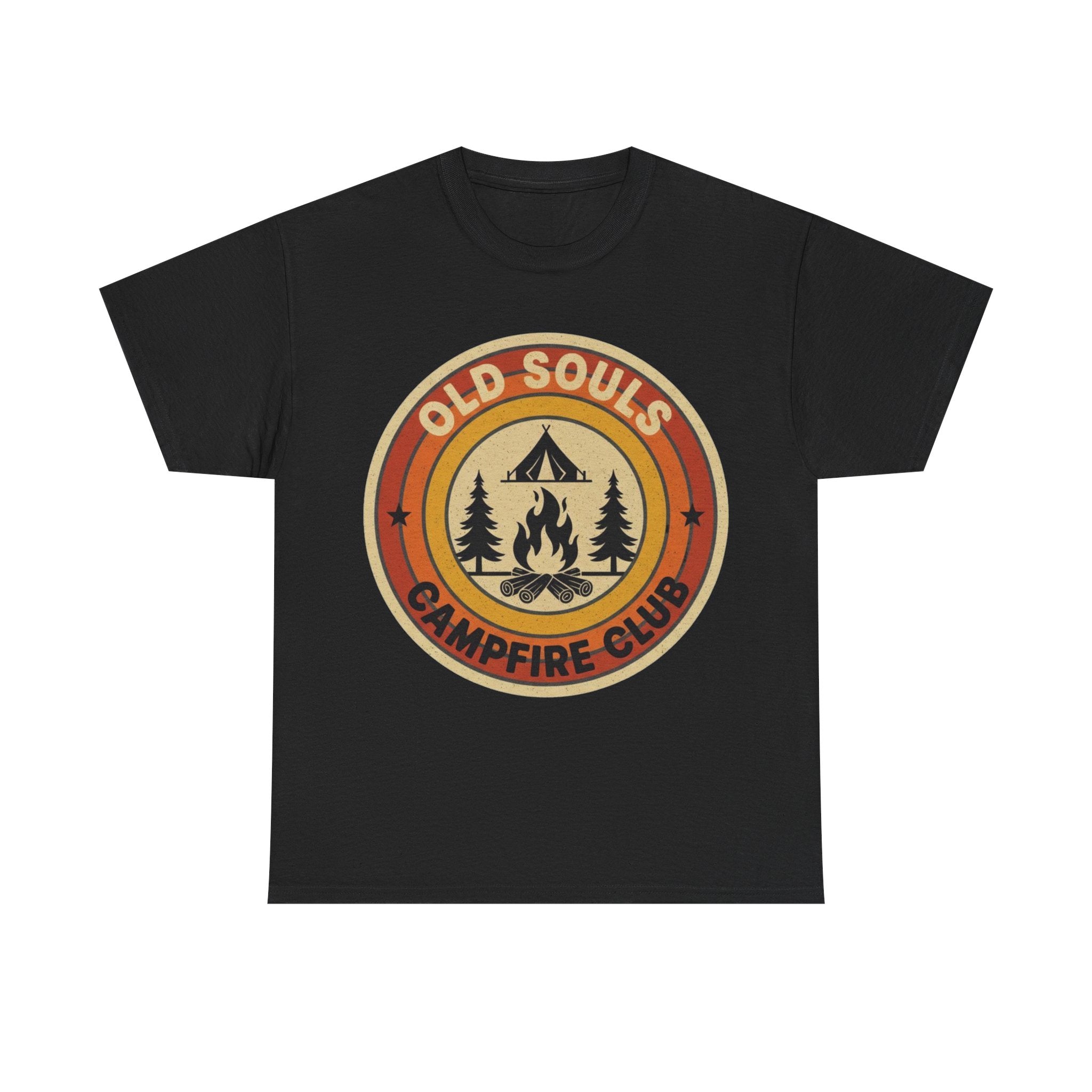 Old Souls Campfire Club Retro T-Shirt | Vintage Sunset Camping Tee