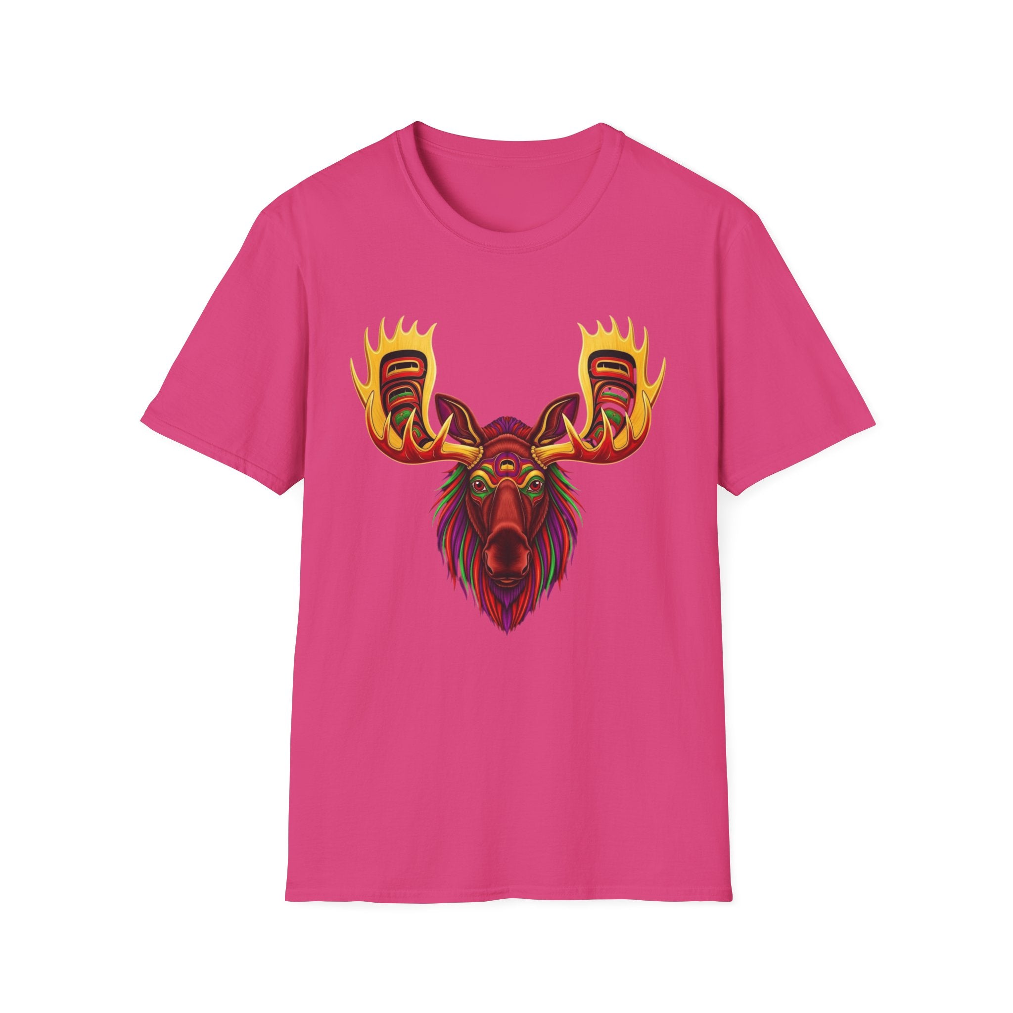 Tribal Moose Spirit T-Shirt – Colorful Totem Animal Design