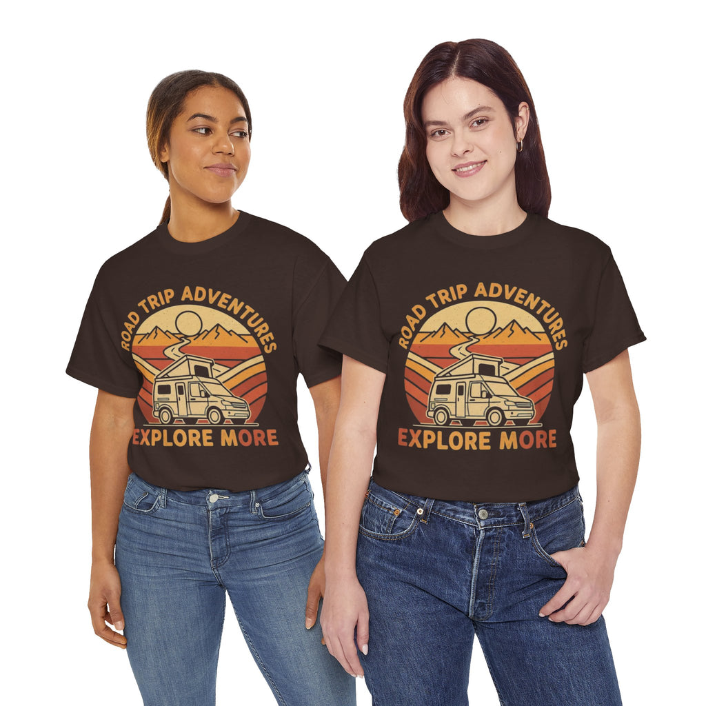 Road Trip Adventures – Explore More Retro Camper Tee