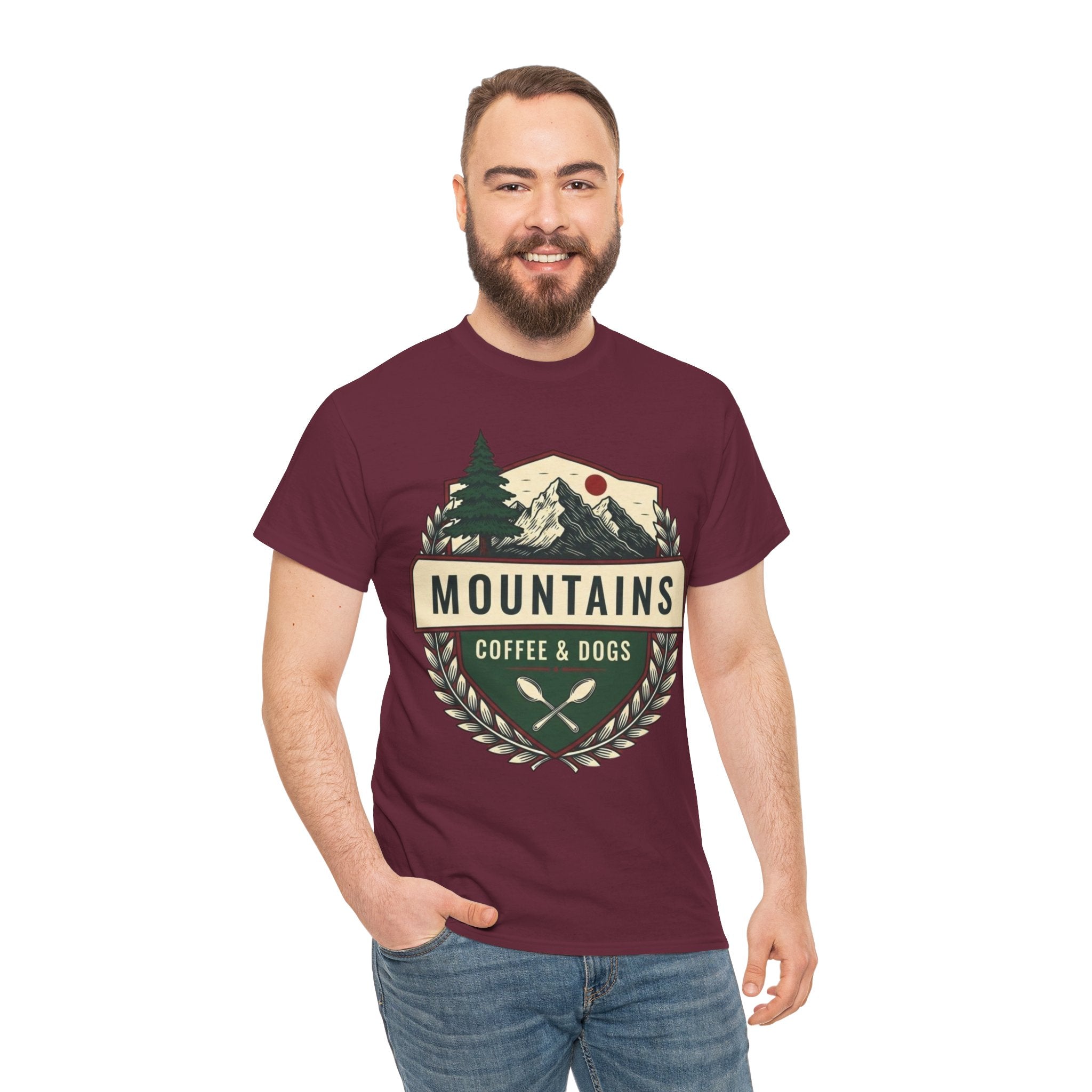 Mountains, Coffee & Dogs Tee