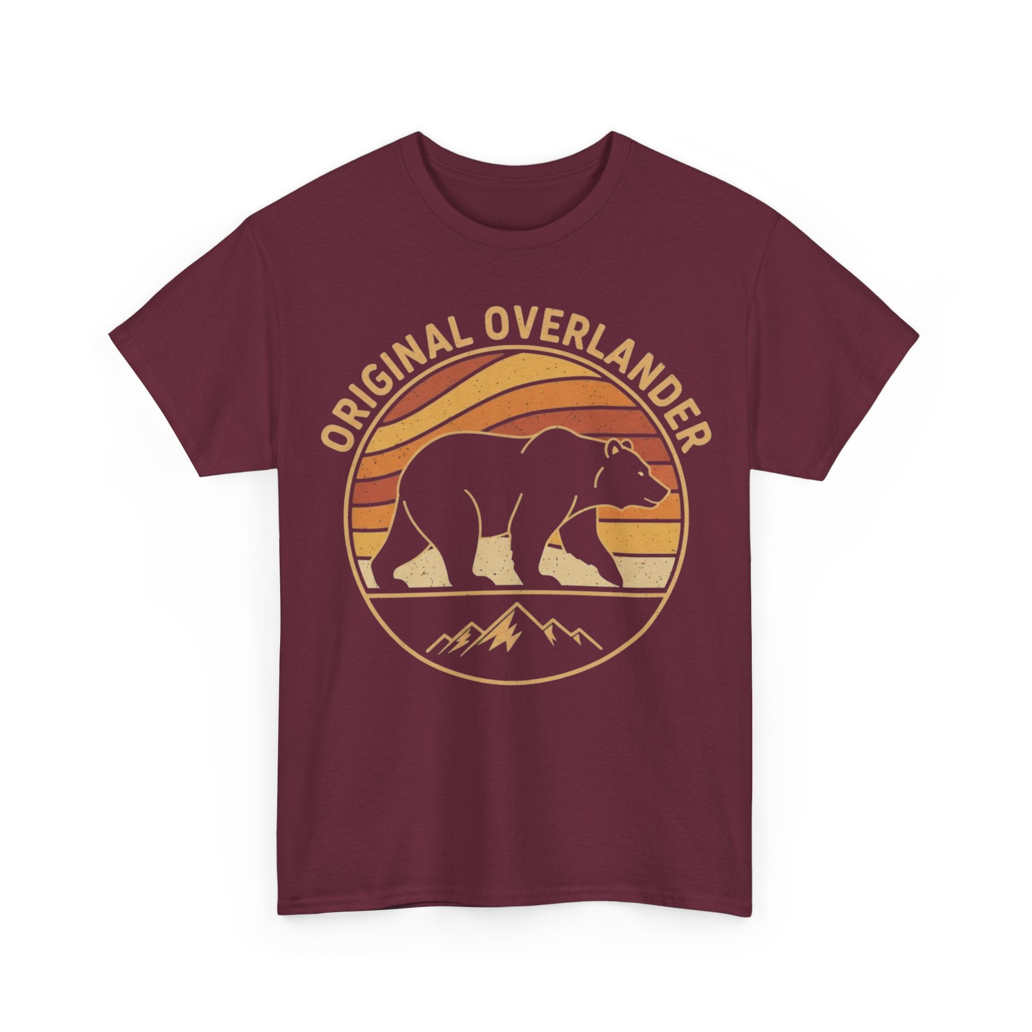 Original Overlander Retro Bear T-Shirt | 1970s Vintage Sunset Adventure Tee