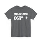 Mountains. Coffee. Dogs. – Comfort Collection Tee