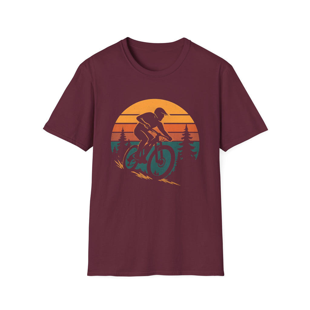 Sunset Trail MTB T-Shirt – Mountain Biker Silhouette Design
