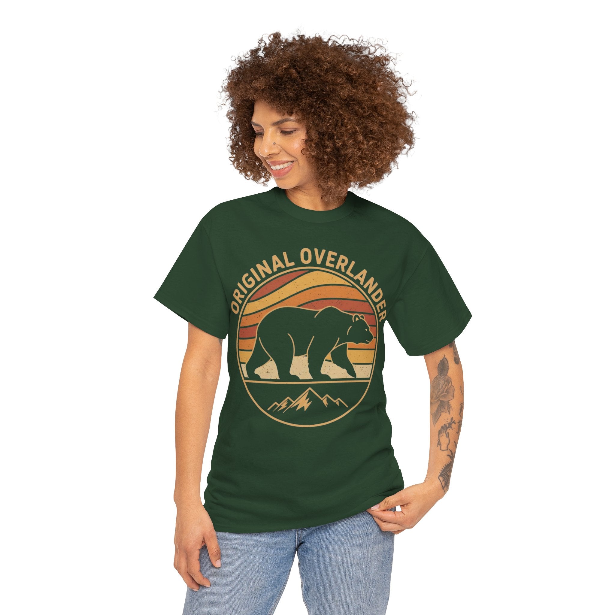 Original Overlander Retro Bear T-Shirt | 1970s Vintage Sunset Adventure Tee