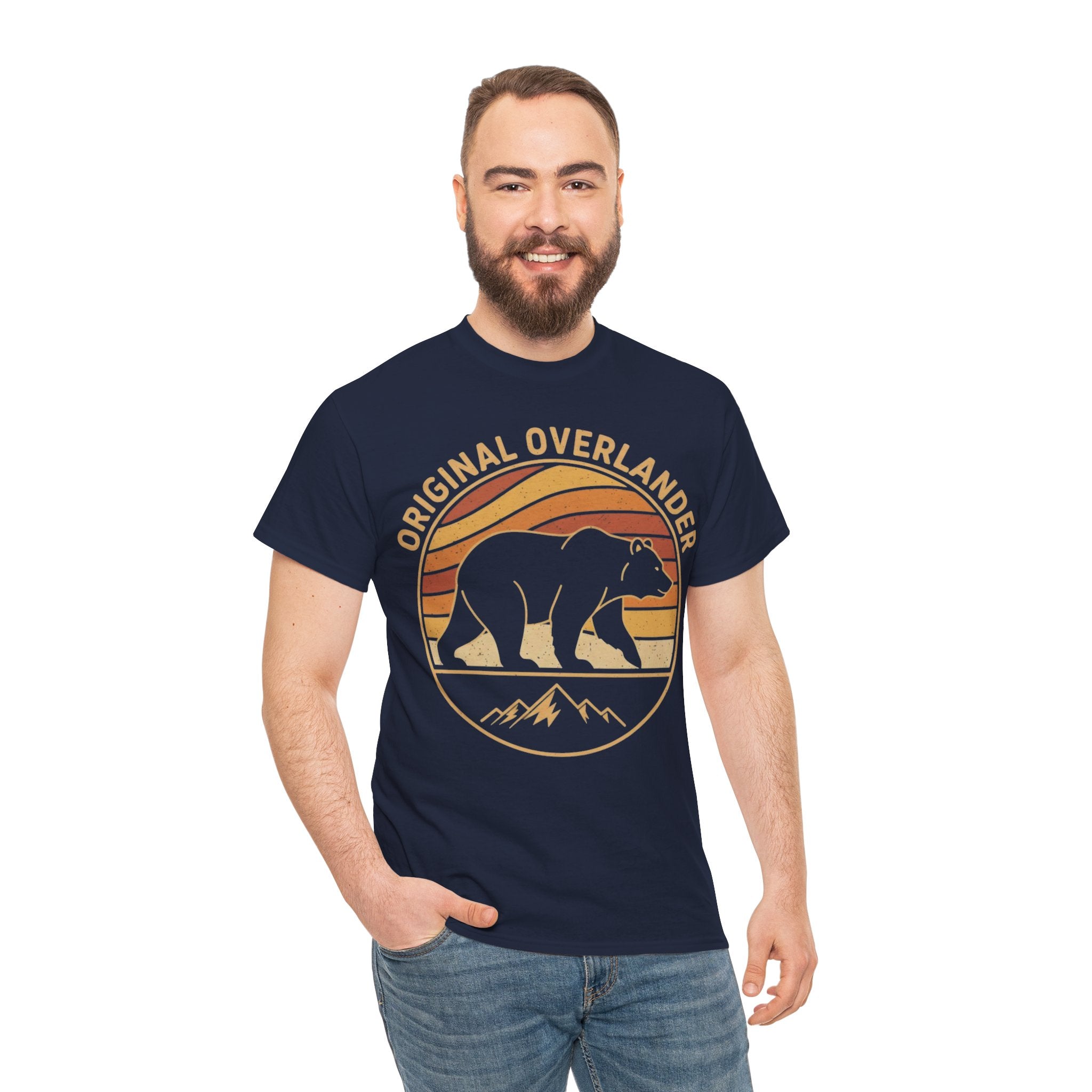 Original Overlander Retro Bear T-Shirt | 1970s Vintage Sunset Adventure Tee