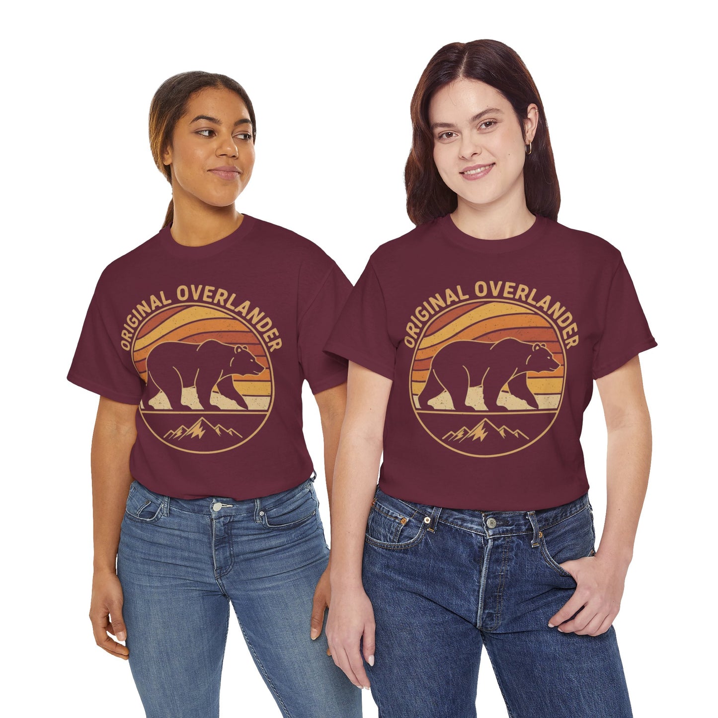 Original Overlander Retro Bear T-Shirt | 1970s Vintage Sunset Adventure Tee