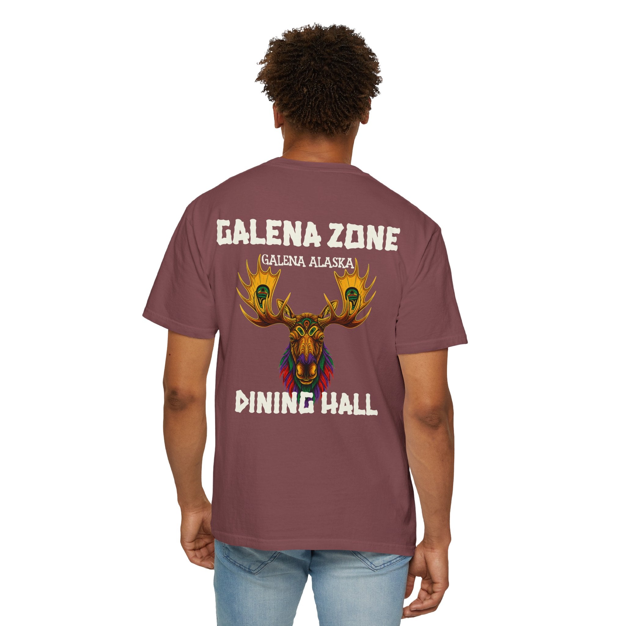 Galena Zone Dining Hall T-Shirt — Alaska Moose Graphic Tee