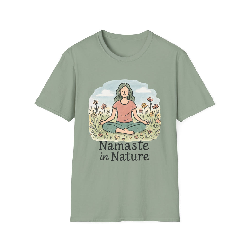 Namaste in Nature T-Shirt – Peaceful Meditation Floral Tee