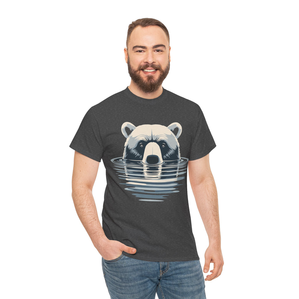 Bear in Water Graphic Tee – Gildan 5000 Heavy Cotton Shirt
