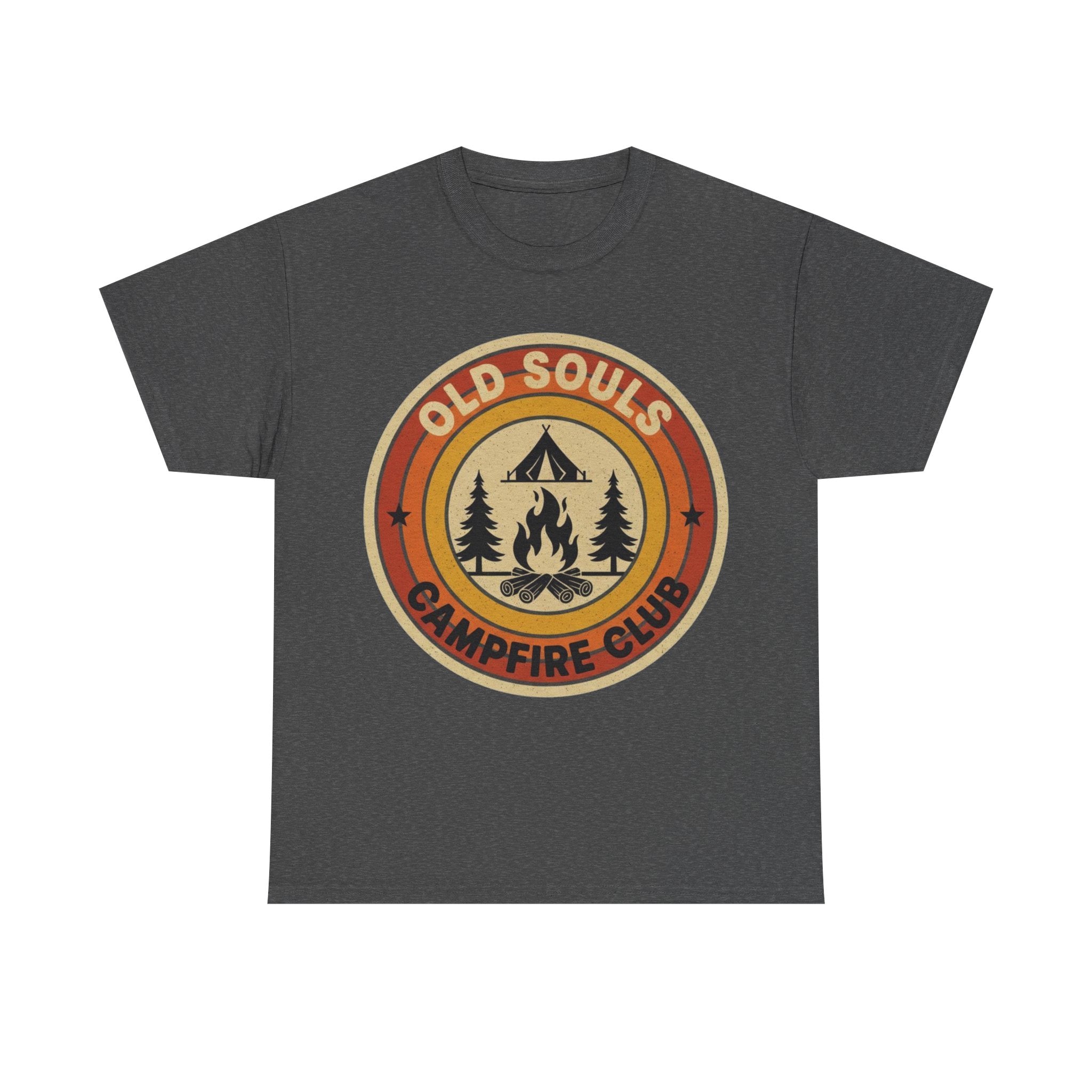 Old Souls Campfire Club Retro T-Shirt | Vintage Sunset Camping Tee