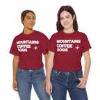Mountains. Coffee. Dogs. – Comfort Collection Tee