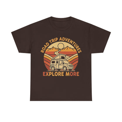 Road Trip Adventures – Explore More Retro Camper Tee