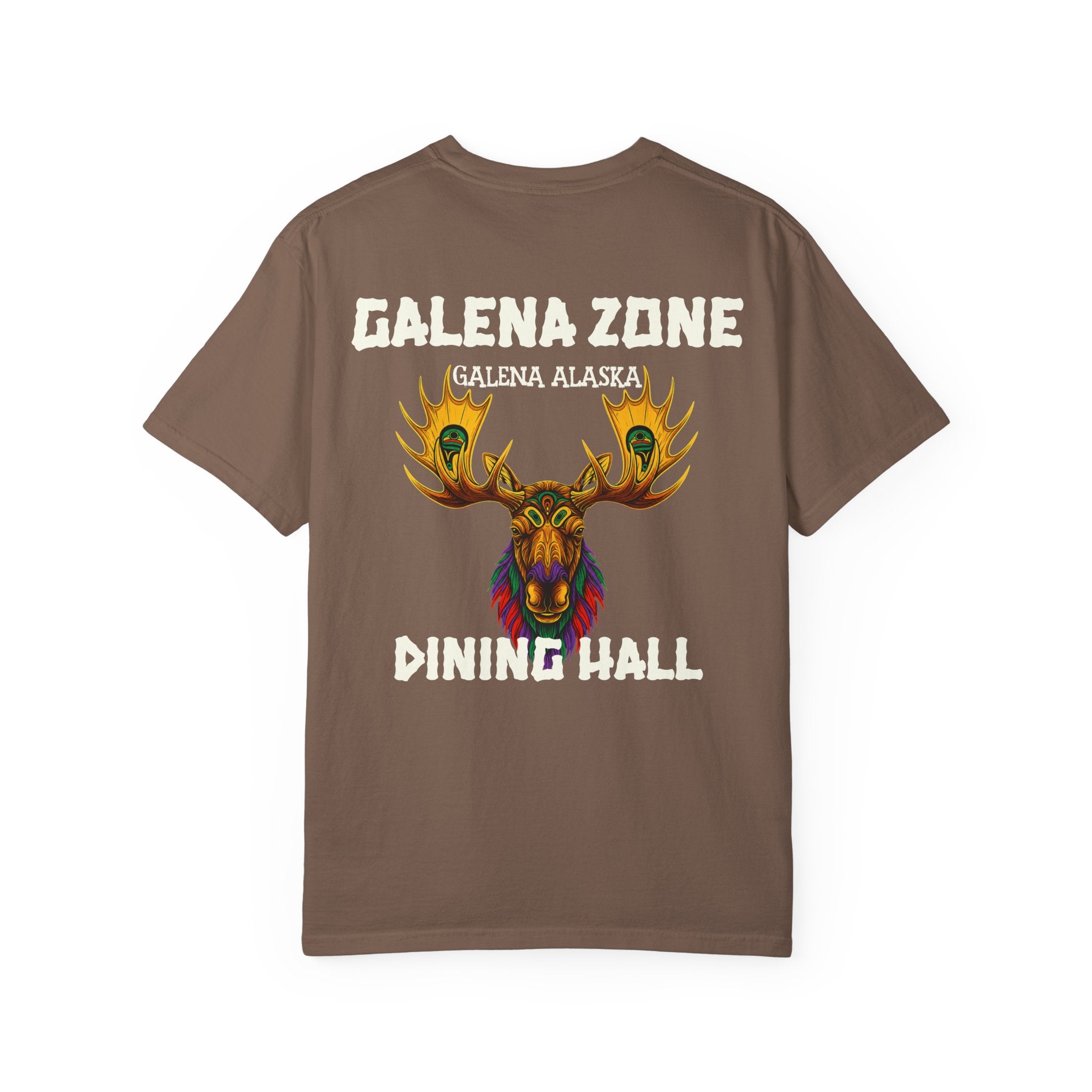 Galena Zone Dining Hall T-Shirt — Alaska Moose Graphic Tee