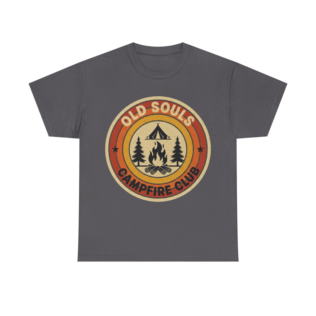 Old Souls Campfire Club Retro T-Shirt | Vintage Sunset Camping Tee