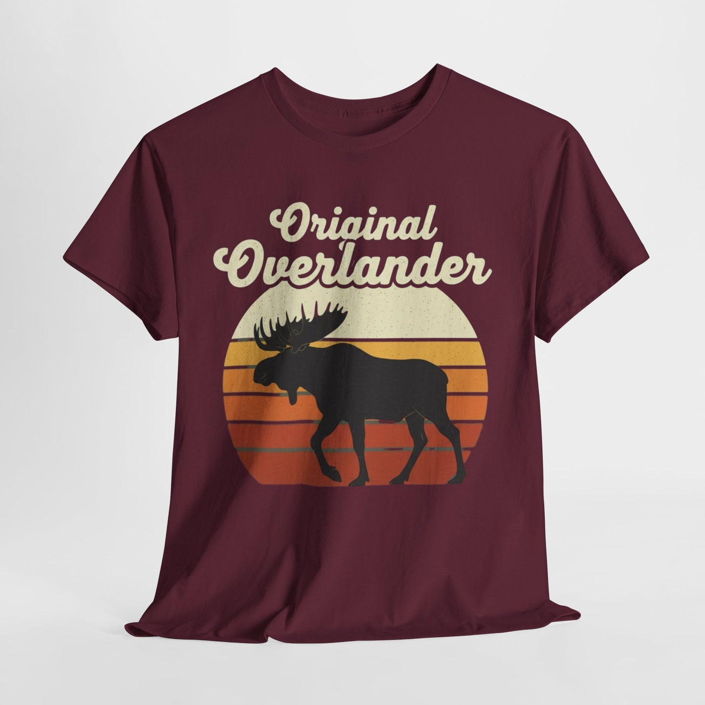 Original Overlander Moose T-Shirt | Retro 1970s Sunset Wilderness Tee