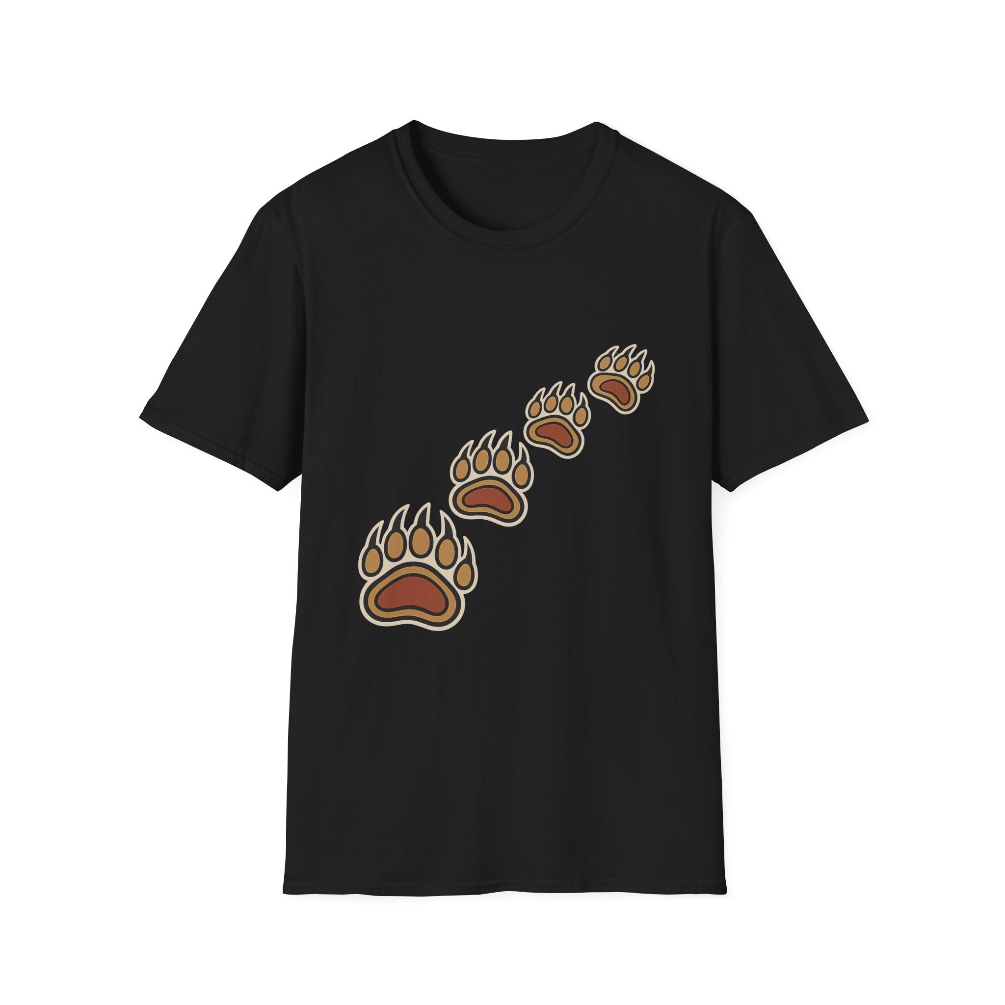 Bear Tracks T-Shirt – Wilderness Paw Print Trail Design