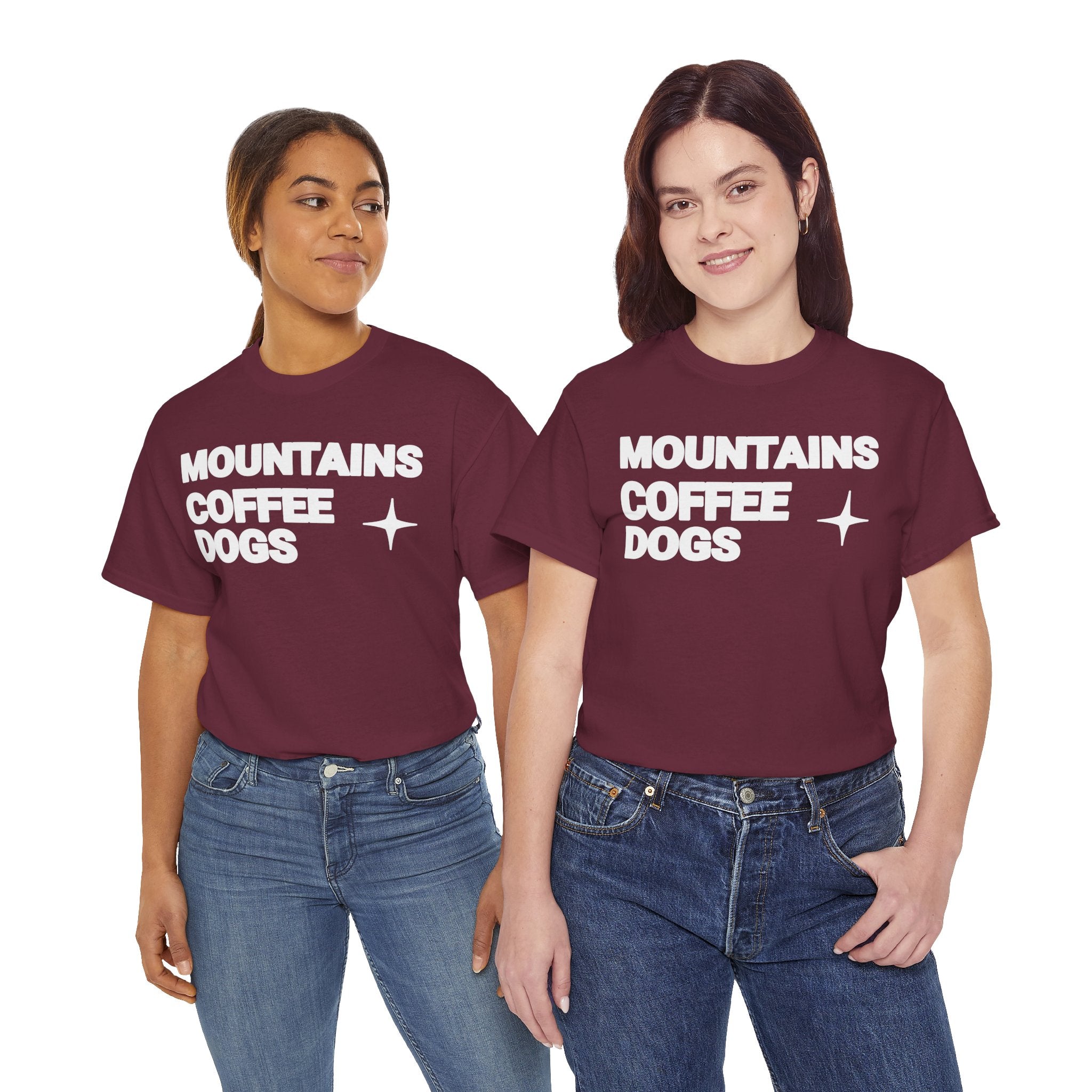 Mountains. Coffee. Dogs. – Comfort Collection Tee