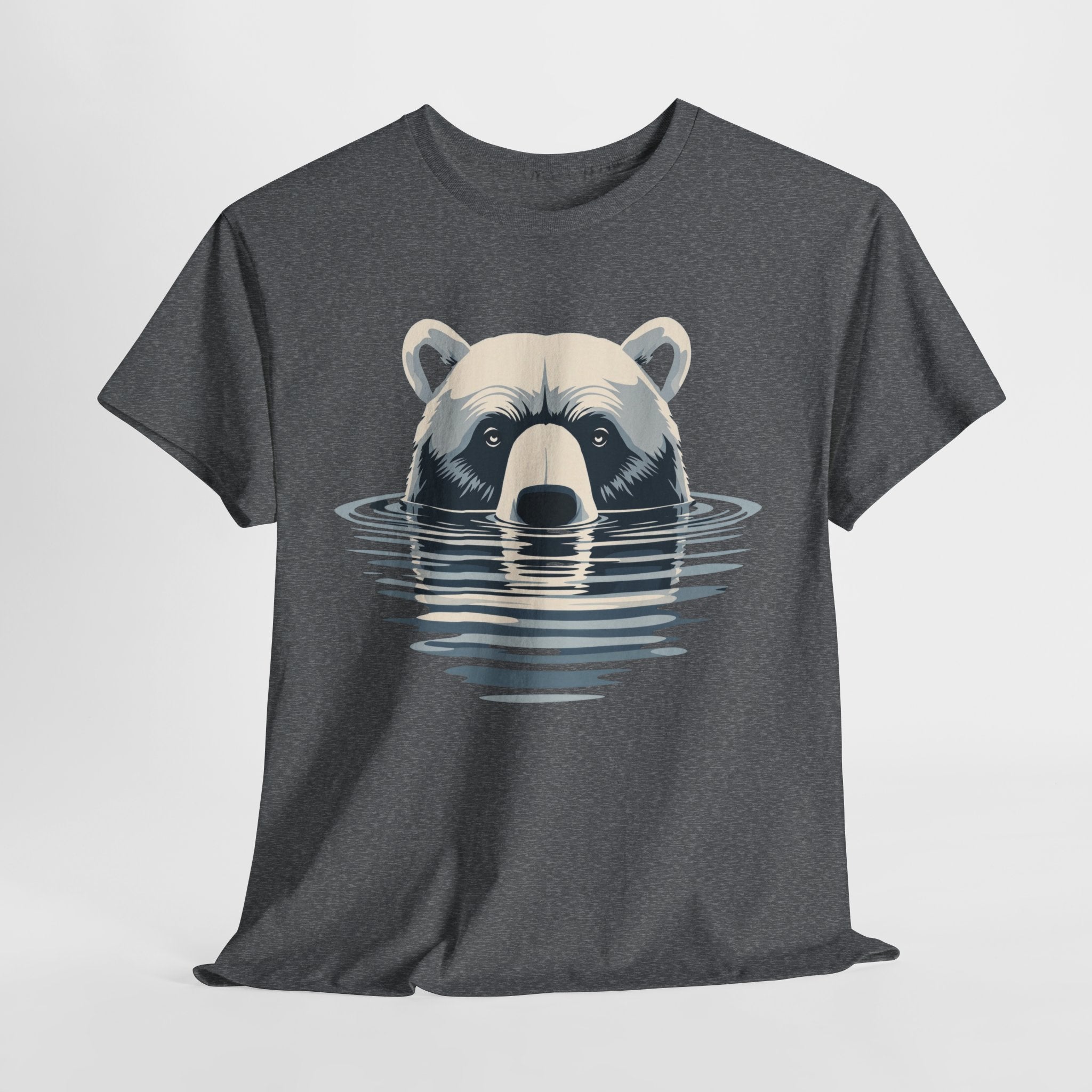 Bear in Water Graphic Tee – Gildan 5000 Heavy Cotton Shirt