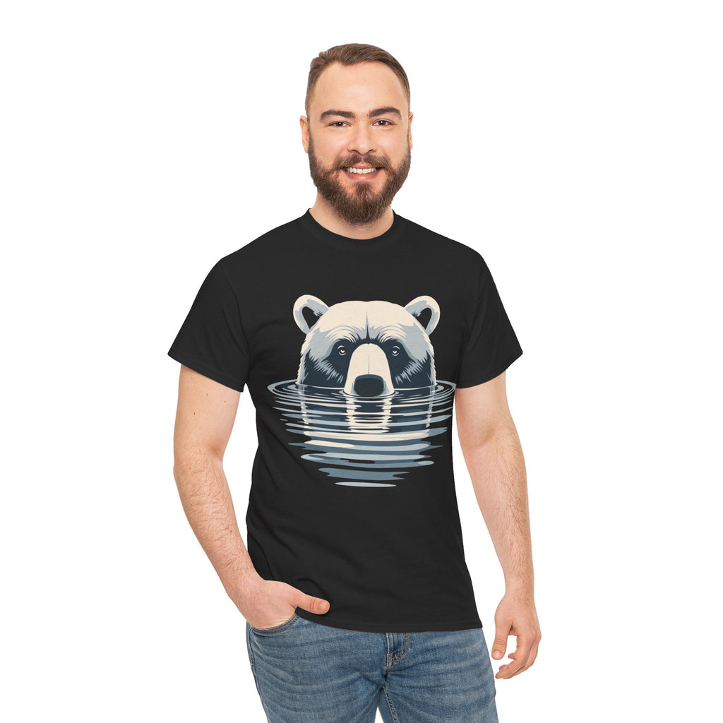 Bear in Water Graphic Tee – Gildan 5000 Heavy Cotton Shirt