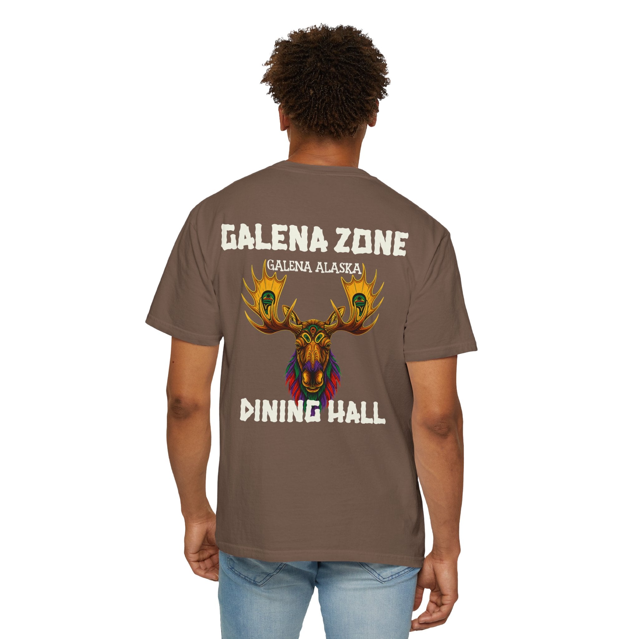 Galena Zone Dining Hall T-Shirt — Alaska Moose Graphic Tee
