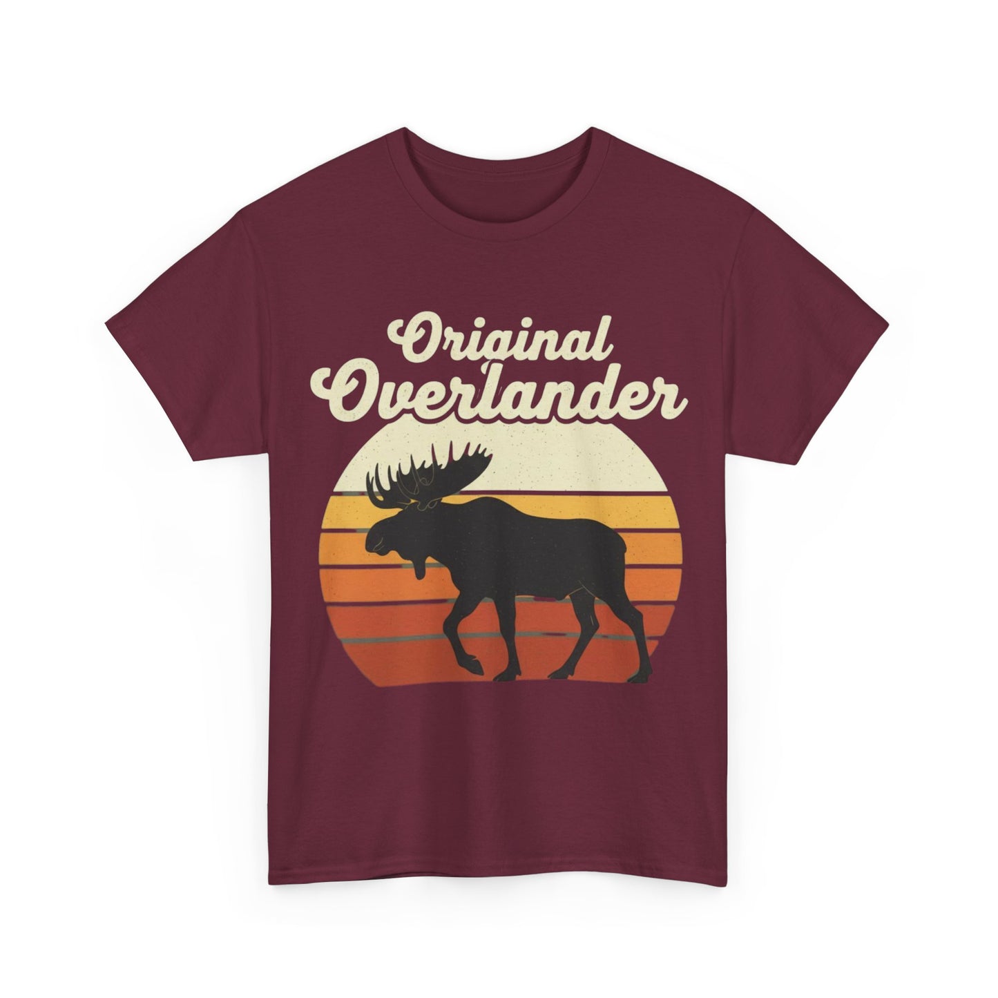 Original Overlander Moose T-Shirt | Retro 1970s Sunset Wilderness Tee